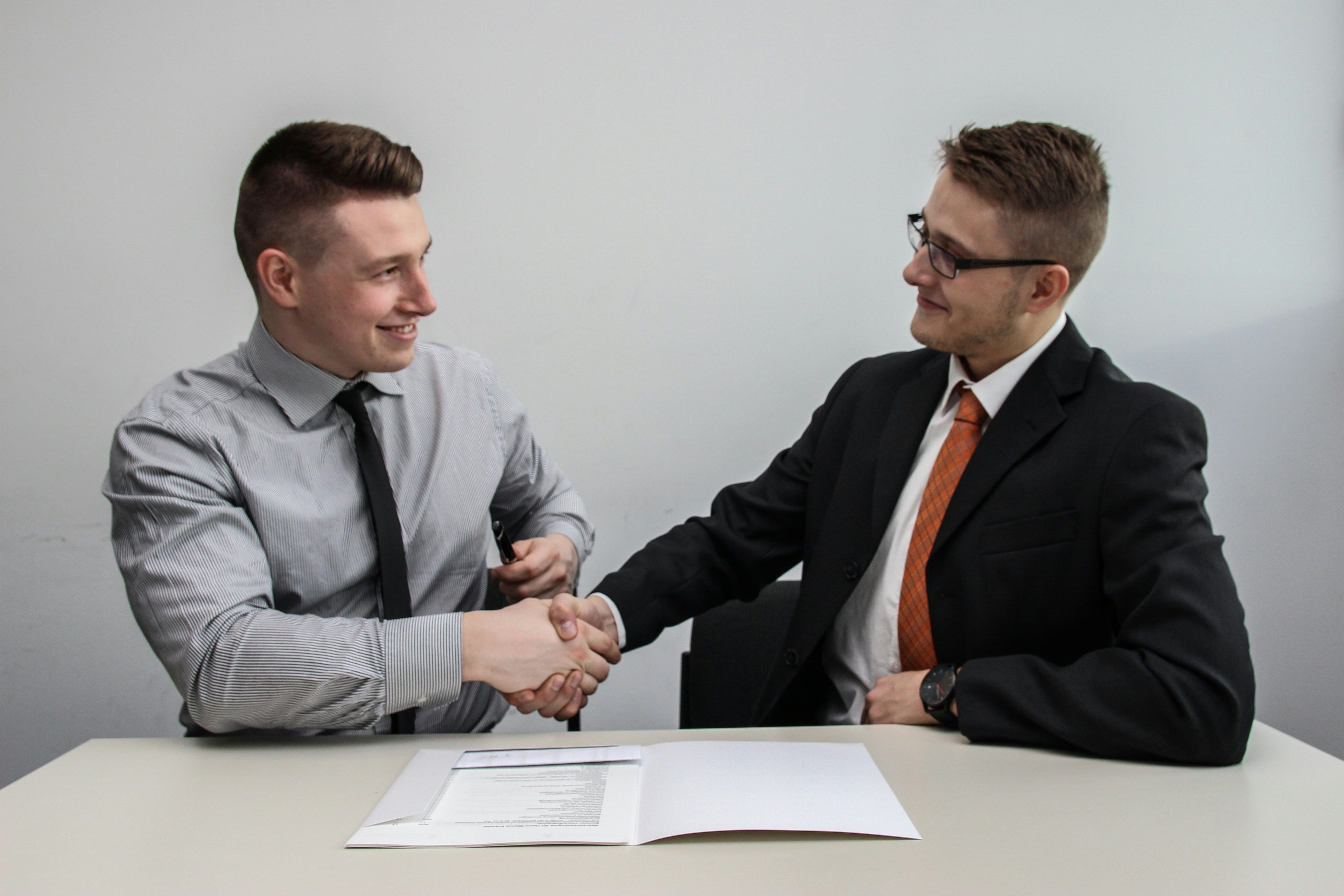 Two people handshaking