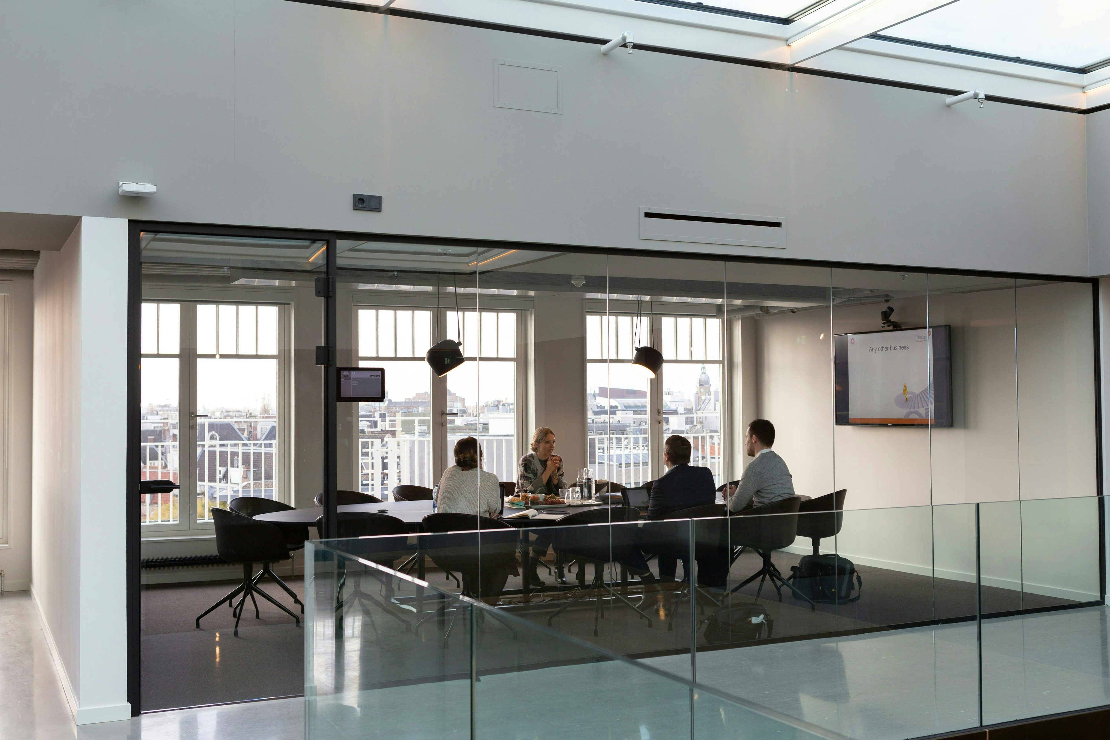 Meeting taking place in a office space